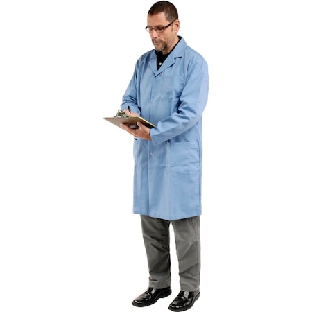 Superior Surgical Microstatic ESD Lab Coat - Blue, L, Unisex 473-L